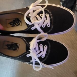 Vans Black and White Canvas Shoes